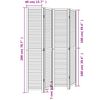 vidaXL Room Divider&nbsp;4 Panels Black Solid Wood Paulownia