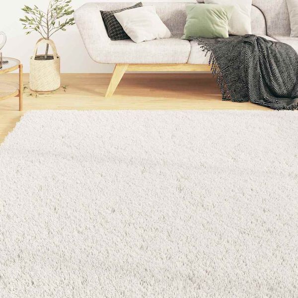 vidaXL Washable Rug Soft Shaggy Cream 160x230 cm Anti Slip