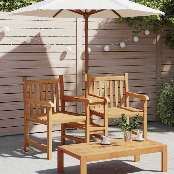 vidaXL Outdoor Chairs Brown 152 x 63 x 89 cm Solid teak wood