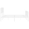 vidaXL Metal Bed Frame without Mattress with Footboard&nbsp;White 193x203cm