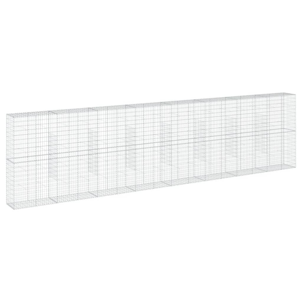 vidaXL Gabion Basket with Cover 800x50x200 cm Galvanised Iron
