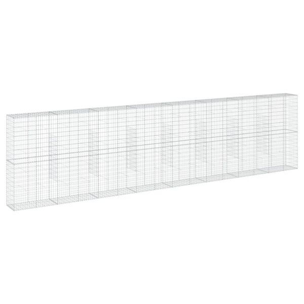 vidaXL Gabion Basket with Cover 800x50x200 cm Galvanised Iron