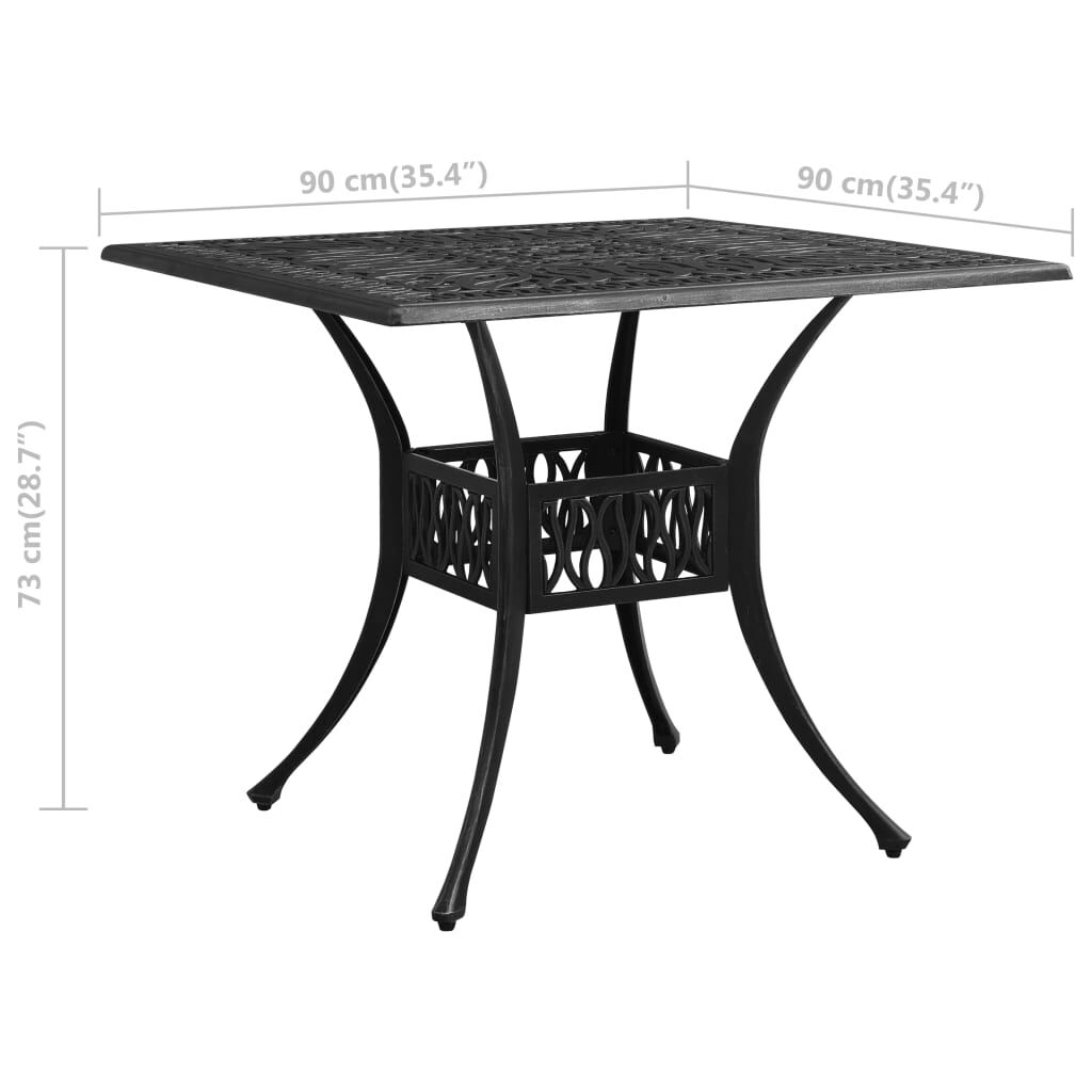 vidaXL 3 Piece Bistro Set Cast Aluminium Black