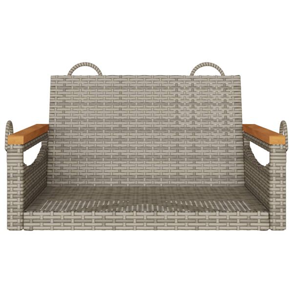 vidaXL Swing Bench Grey 63x62x40 cm Poly Rattan