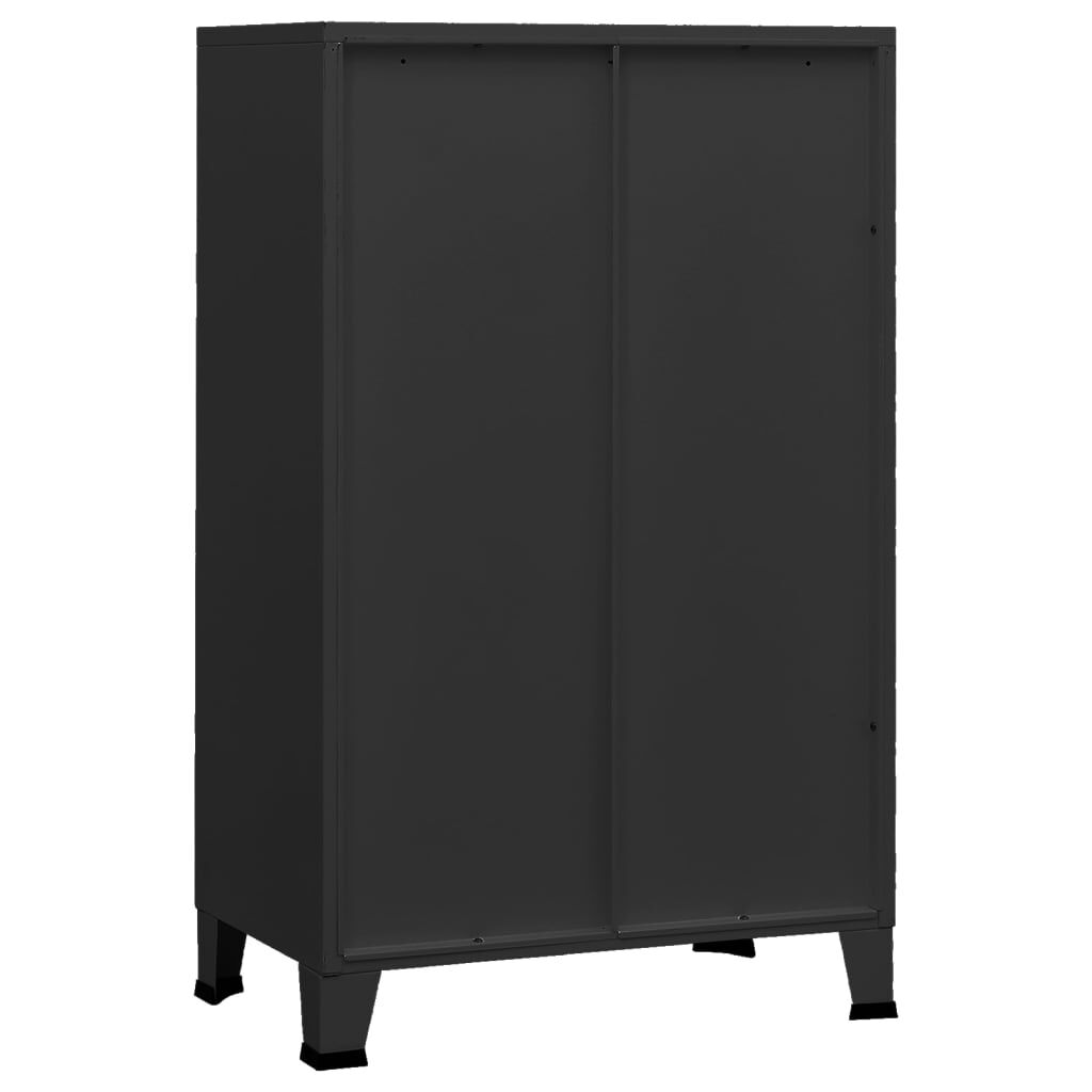 vidaXL Industrial Storage Chest Black Metal