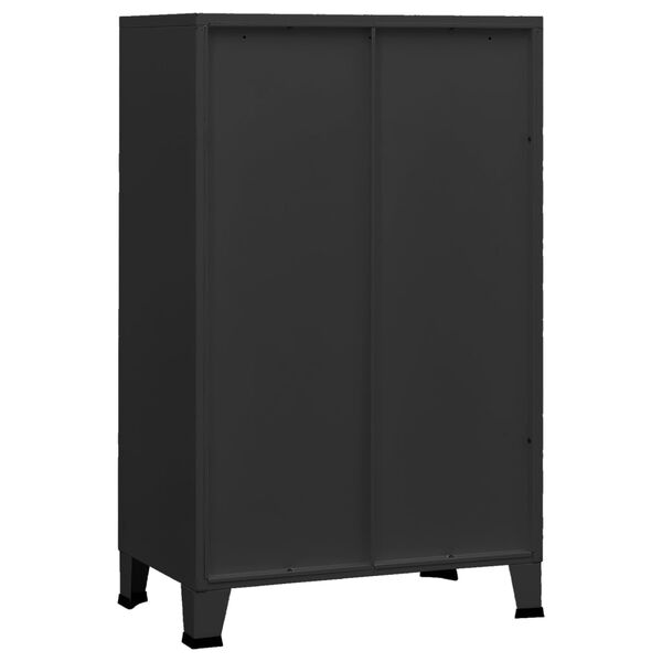 vidaXL Industrial Storage Chest Black Metal