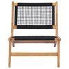 vidaXL Sun Lounger with Footrest Solid Teak Wood and Rope