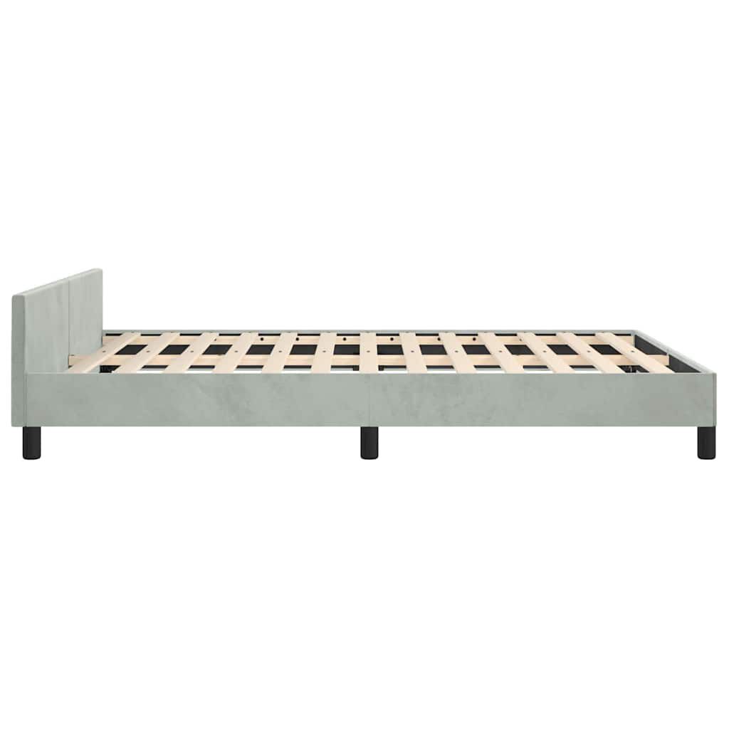 vidaXL Bed Frame without Mattress Light Grey Double Velvet