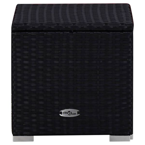 vidaXL 3 Piece Garden Sun Loungers with Tea Table Poly Rattan Black