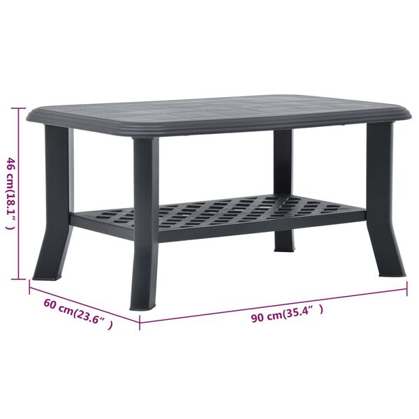 vidaXL Coffee Table Anthracite 90x60x46 cm Plastic
