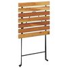 vidaXL Folding Bistro Table 55x54x71 cm Solid Wood Teak and Steel
