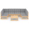 vidaXL 7 Piece Garden Lounge Set with Cushions Solid Pinewood