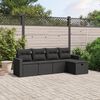 vidaXL 5 Piece Garden Sofa Set with Cushions Beige Poly Rattan