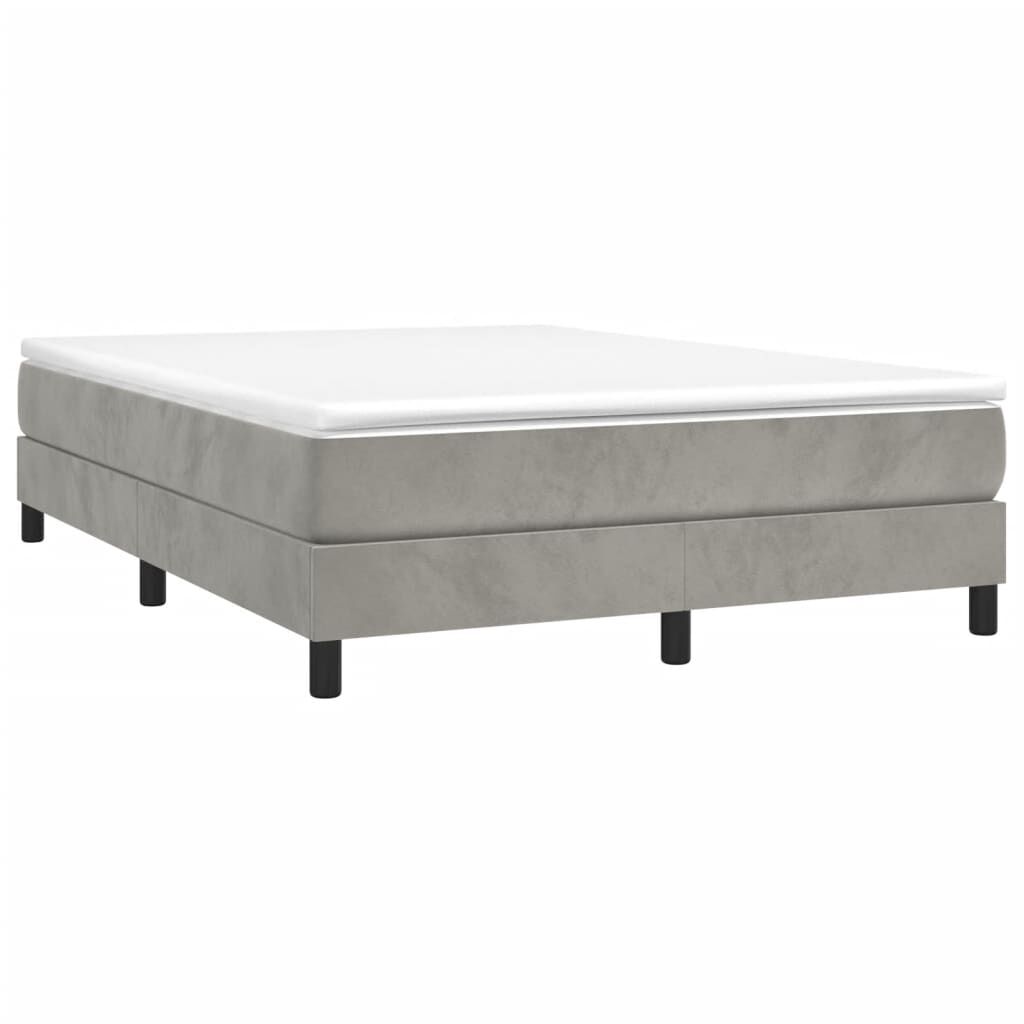 vidaXL Bed Frame without Mattress Light Grey Queen Velvet (US Only)
