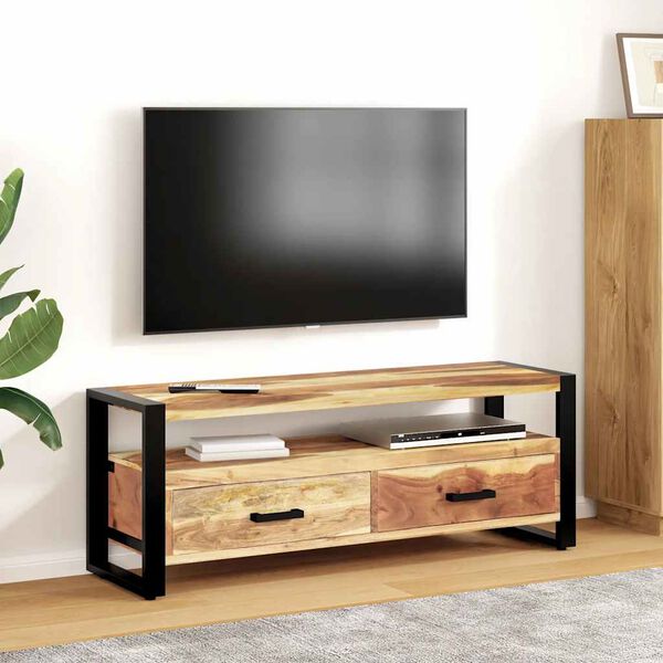 vidaXL TV Cabinet 120x35x45 cm Solid Wood with Honey Finish