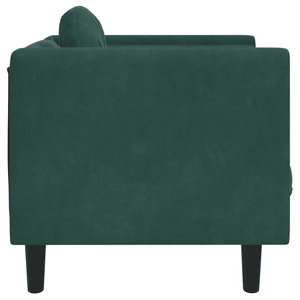 vidaXL Sofa Chair with Cushion Dark Green Velvet