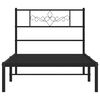 vidaXL Metal Bed Frame without Mattress with Headboard Black 100x190cm