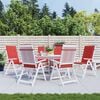 vidaXL Garden Highback Chair Cushions 6 pcs Red 120x50x3 cm Fabric