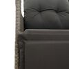 vidaXL Reclining Garden Sofa 2-Seater with Table Grey Poly Rattan