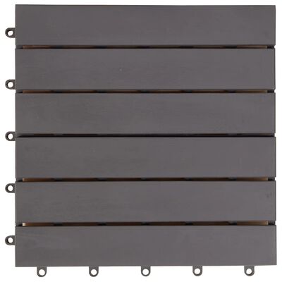 vidaXL Decking Tiles 10 pcs Grey Wash 30x30 cm Solid Acacia Wood