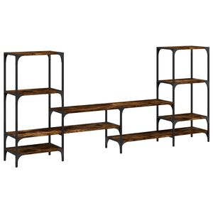 vidaXL TV Cabinet Smoked Oak 206.5x28.5x95 cm Engineered Wood