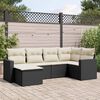 vidaXL 6 Piece Garden Sofa Set with Cushions Black Poly Rattan