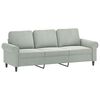 vidaXL 3 Piece Sofa Set with Pillows Light Grey Velvet