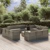 vidaXL 13 Piece Garden Lounge Set with Cushions Grey Poly Rattan