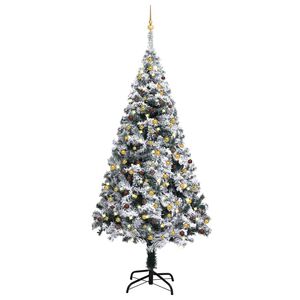 vidaXL Artificial Pre-lit Christmas Tree with Ball Set Green 240 cm PVC