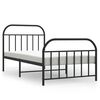 vidaXL Metal Bed Frame without Mattress with Footboard Black 100x200cm