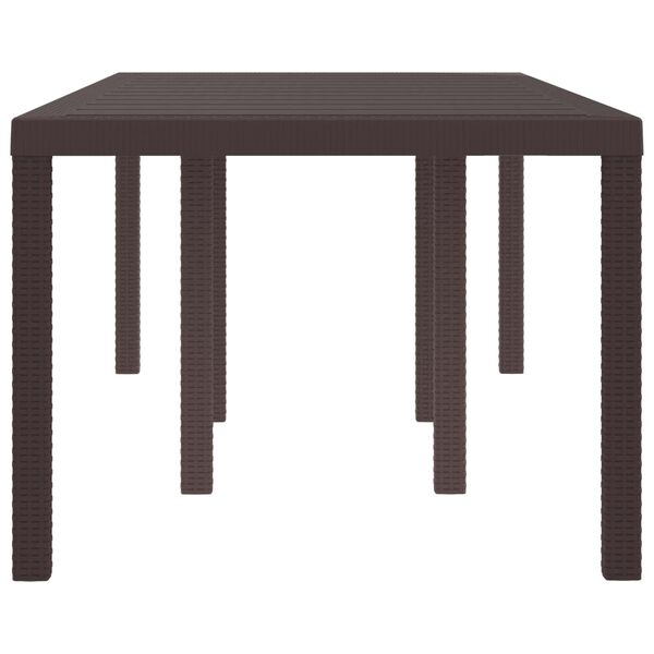 vidaXL Garden Table Brown 200 x 100 x 73 cm Poly Rattan