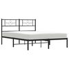 vidaXL Metal Bed Frame without Mattress with Headboard Black 135x190cm