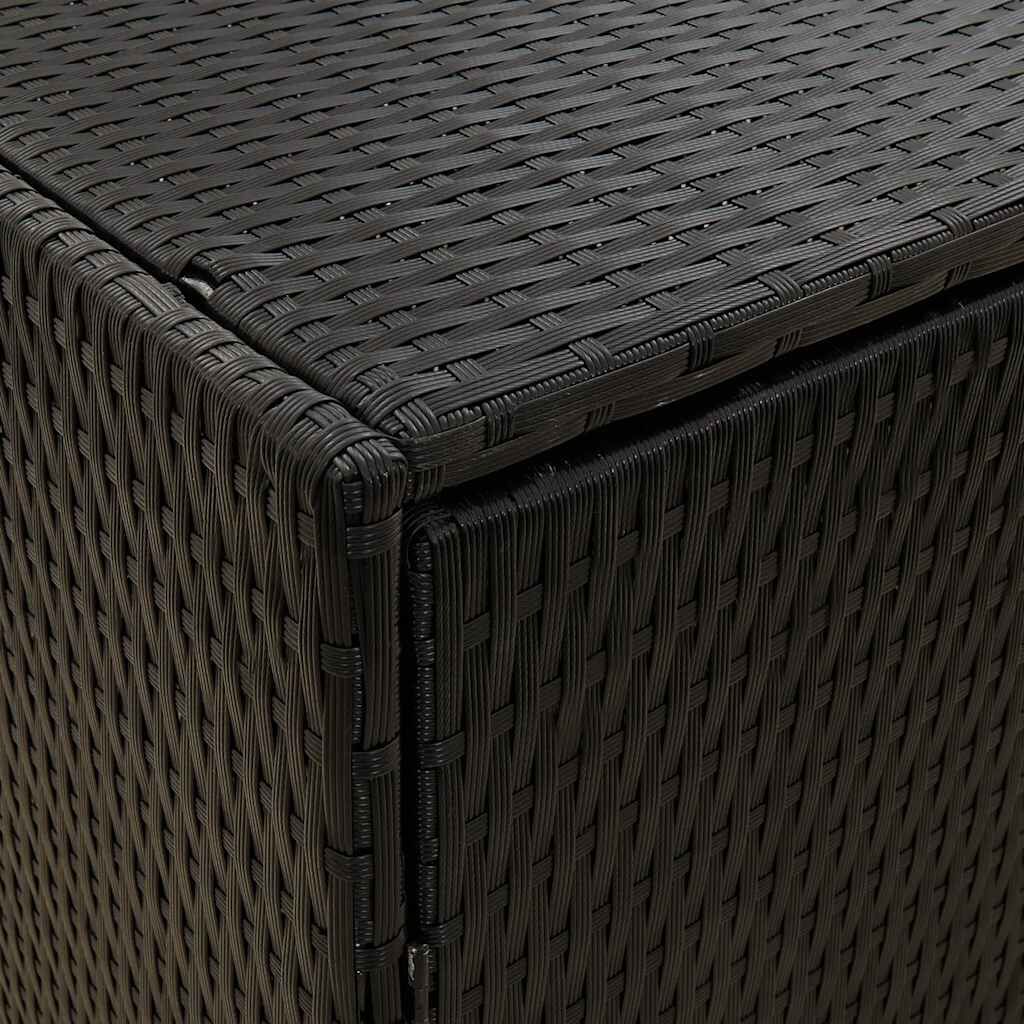 vidaXL Garden Storage Cabinet Black 100x55.5x80 cm Poly Rattan