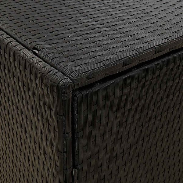 vidaXL Garden Storage Cabinet Black 100x55.5x80 cm Poly Rattan