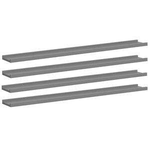 vidaXL Wall Shelves 4 pcs Grey 100x9x3 cm