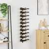 vidaXL Wall-mounted Wine Rack for 10 Bottles Black Metal