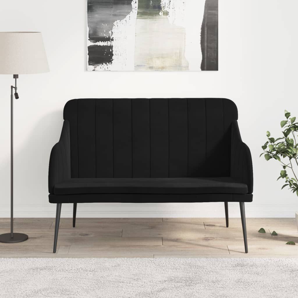 vidaXL Bench Black 110x76x80 cm Velvet