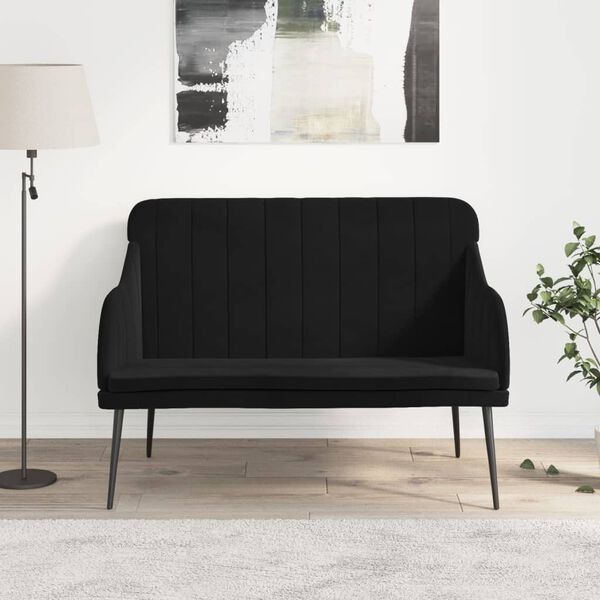 vidaXL Bench Black 110x76x80 cm Velvet