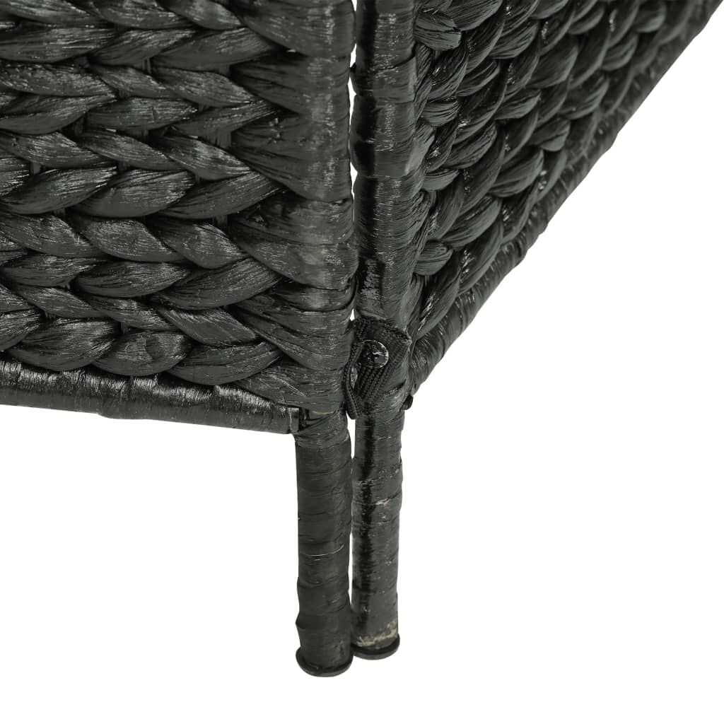 vidaXL 5-Panel Room Divider Black 193x160 cm Water Hyacinth
