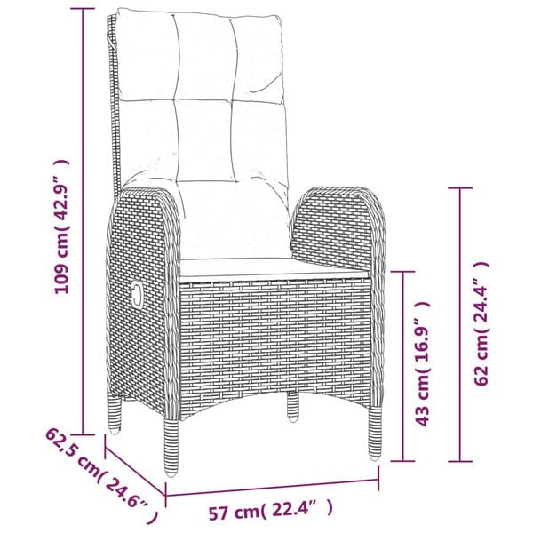 vidaXL Outdoor Chairs 2 pcs Poly Rattan Black