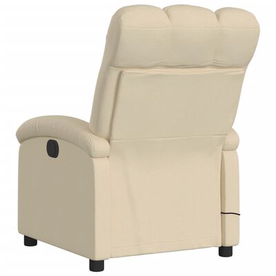 vidaXL Electric Massage Recliner Chair Cream Fabric