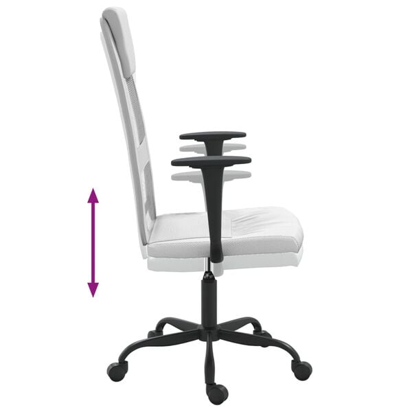 vidaXL Office Chair White Mesh Fabric and Faux Leather