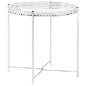 vidaXL Side Table Silver 40x40x41 cm Glass