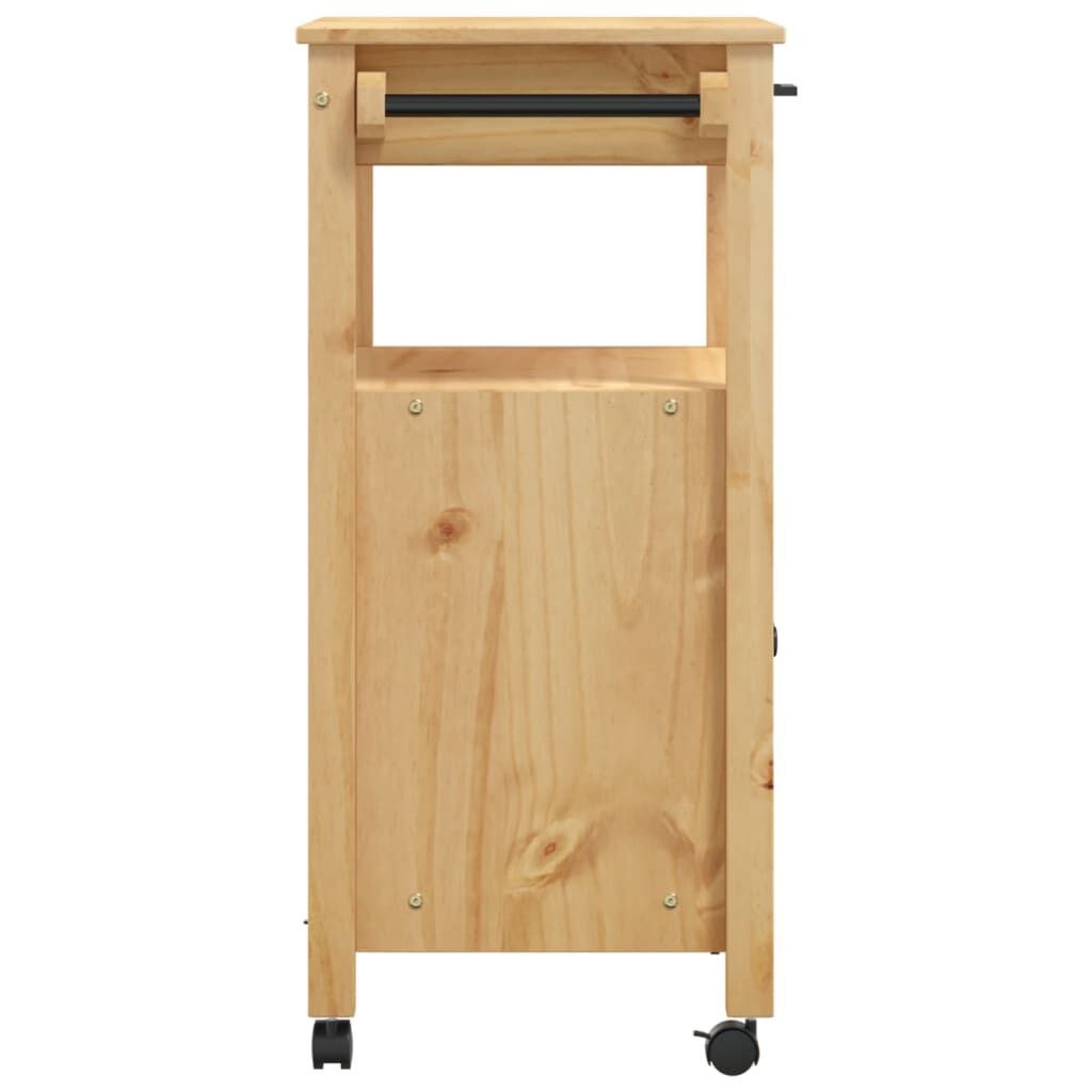 vidaXL Kitchen Trolley MONZA 60x40x90 cm Solid Wood Pine