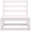 vidaXL 3 Piece Garden Lounge Set with Cushions White Solid Pinewood