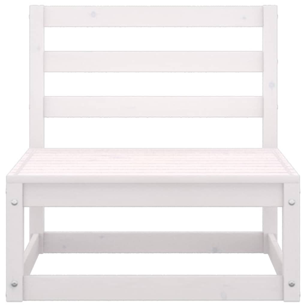 vidaXL 3 Piece Garden Lounge Set with Cushions White Solid Pinewood