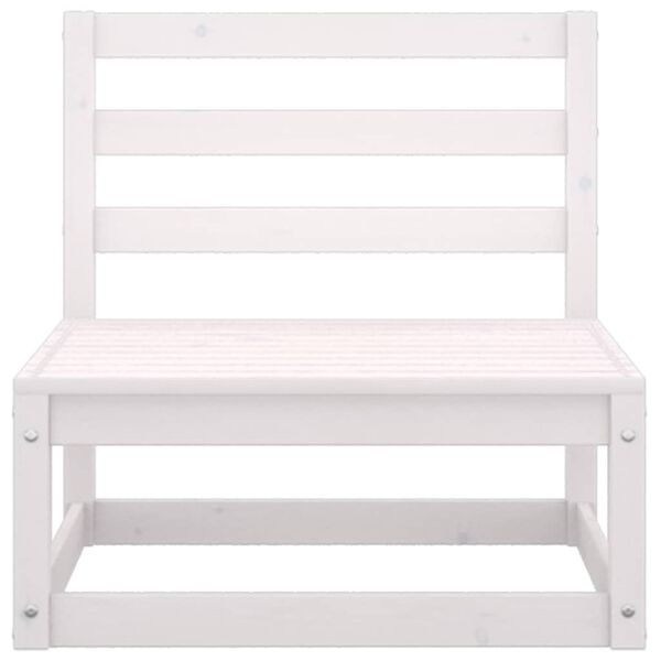 vidaXL 3 Piece Garden Lounge Set with Cushions White Solid Pinewood