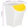 vidaXL Stackable Waste Bins with Lids 3 pcs White PP 120 L