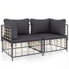 vidaXL Sectional Corner Sofas with Cushions 2 pcs Poly Rattan