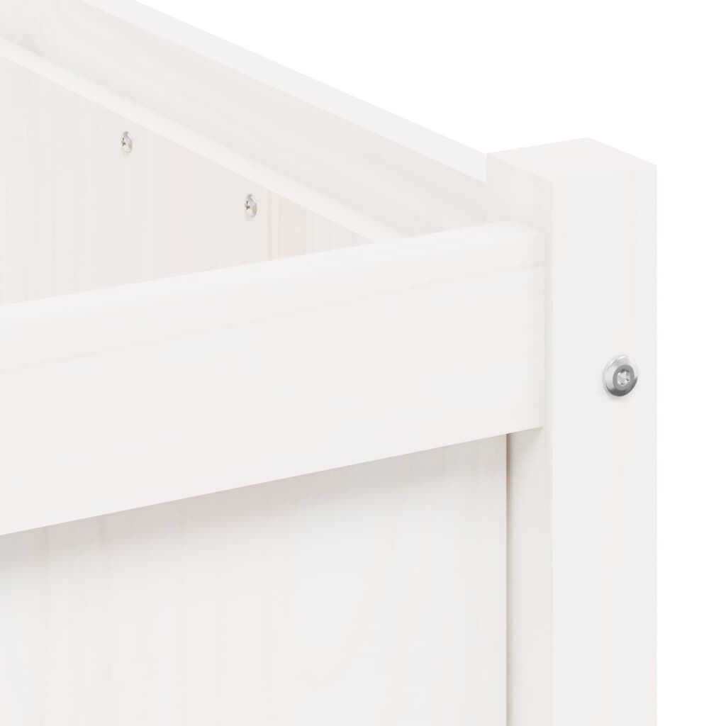 vidaXL Garden Planter White 70x70x70 cm Solid Wood Pine